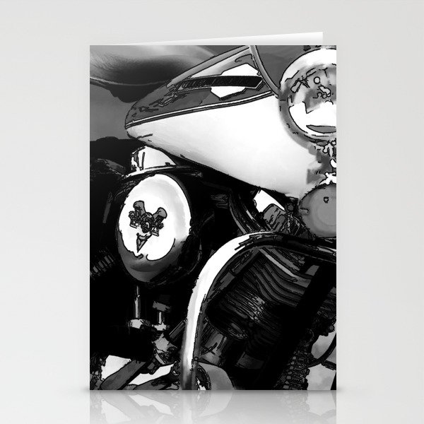 Vintage  Black & White HD Motorcycle Stationery Cards