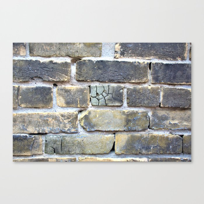 Crumble Cracked Brick Wall Print Soft Grunge Canvas Print