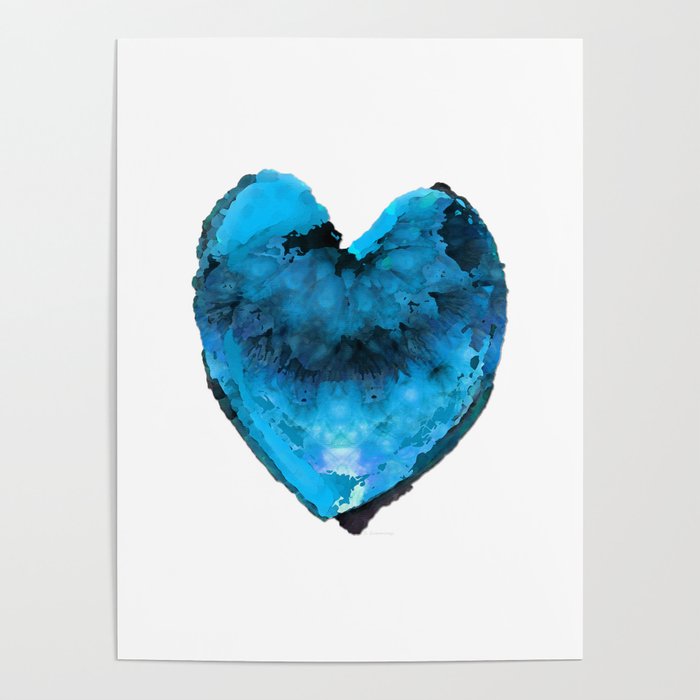 Big Love Blue Heart Art by Sharon Cummings Poster