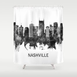 Nashville Tennessee Skyline BW Shower Curtain