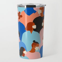 People in white medical face mask Travel Mug