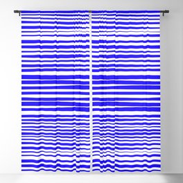 Natural Stripes Modern Minimalist Pattern in Electric Blue Blackout Curtain