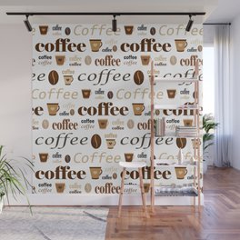 Pattern for Caffeine Coffee Lover Wall Mural