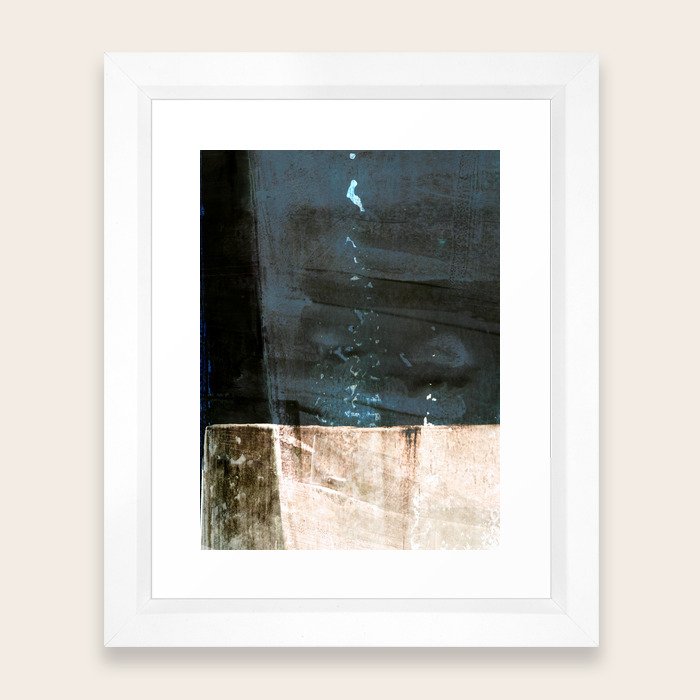 Dark Blue And Brown Colorblock Minimalist Abstract Framed Art Print By Mininst Society6