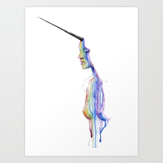 unicorn girl Art Print