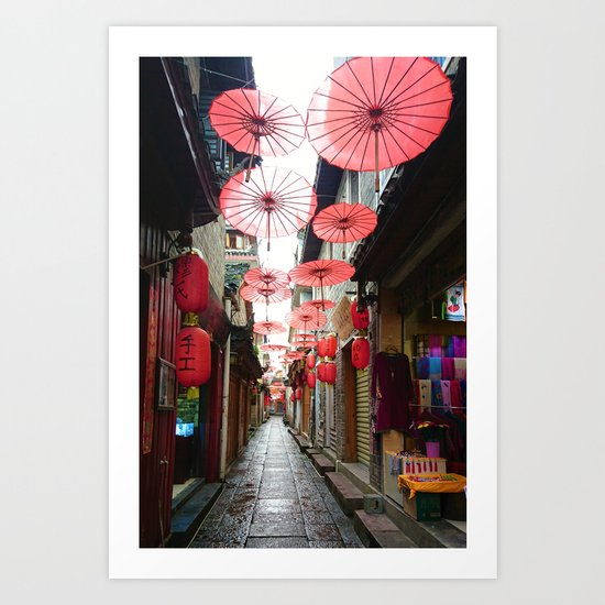 Asia in Red Art Print