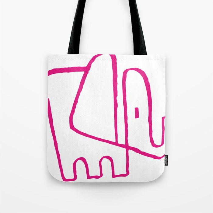 Pink Elephant One Line Tote Bag
