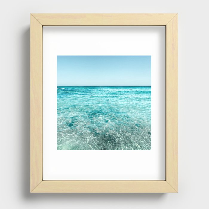 Pastel Blue Ocean Recessed Framed Print