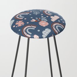 Rainbows, Clouds and Flowers Counter Stool