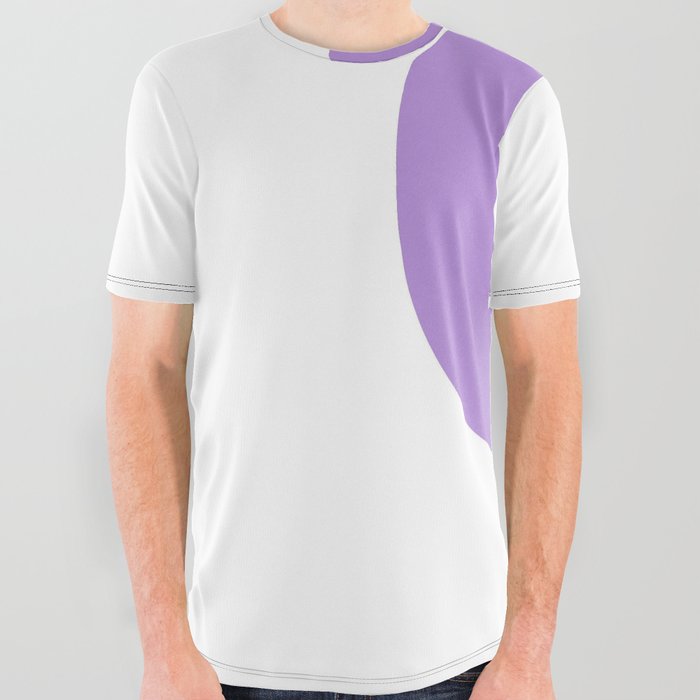 c (Lavender & White Letter) All Over Graphic Tee
