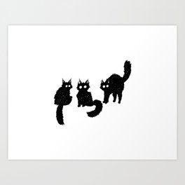 3 spoopy kitties Art Print