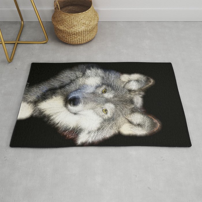 Spiked Gray Wolf Rug