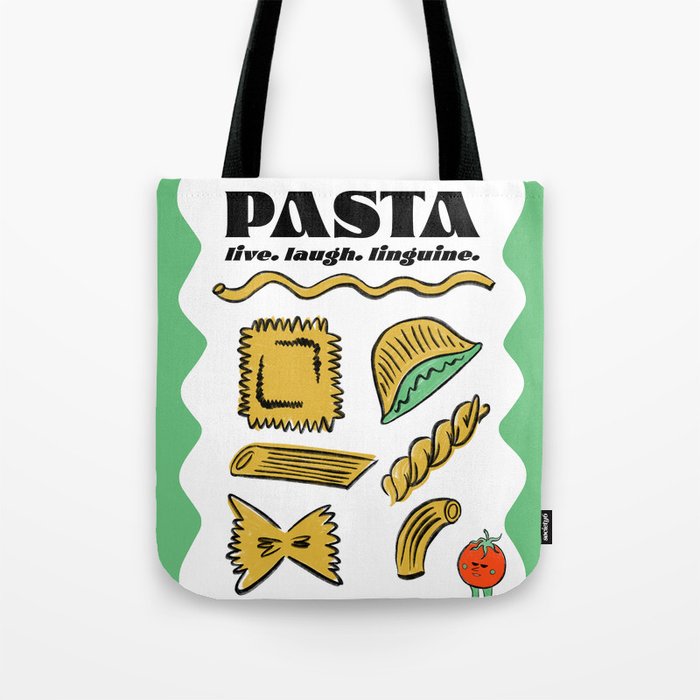 Pasta Print Tote Bag