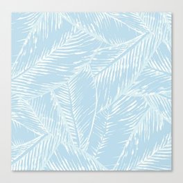 Blue palm leaves Canvas Print