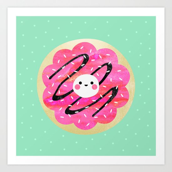 Little Cookie / Turquoise Art Print