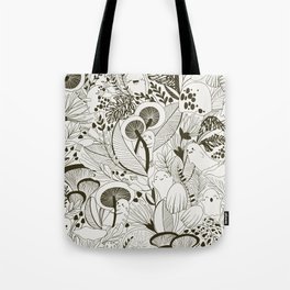 Ghost Forest Black and White Tote Bag