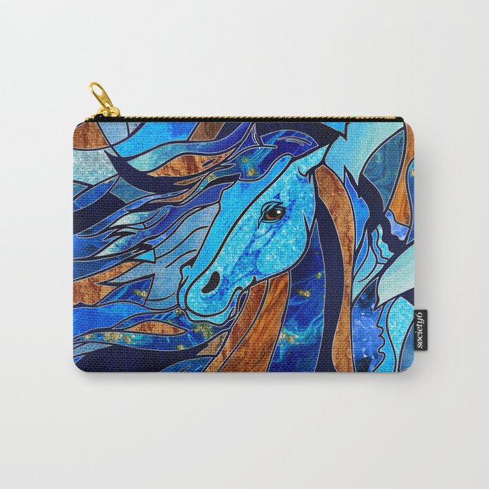 Aquarius Horse Mixed media Abstract Carry-All Pouch