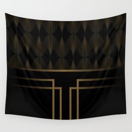 Art Deco Gold/Black Pattern Wall Tapestry
