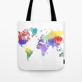 Colorful world map Tote Bag