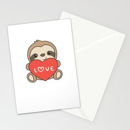 Sloth Cute Animals With Hearts Favorite Animal Stationery Card