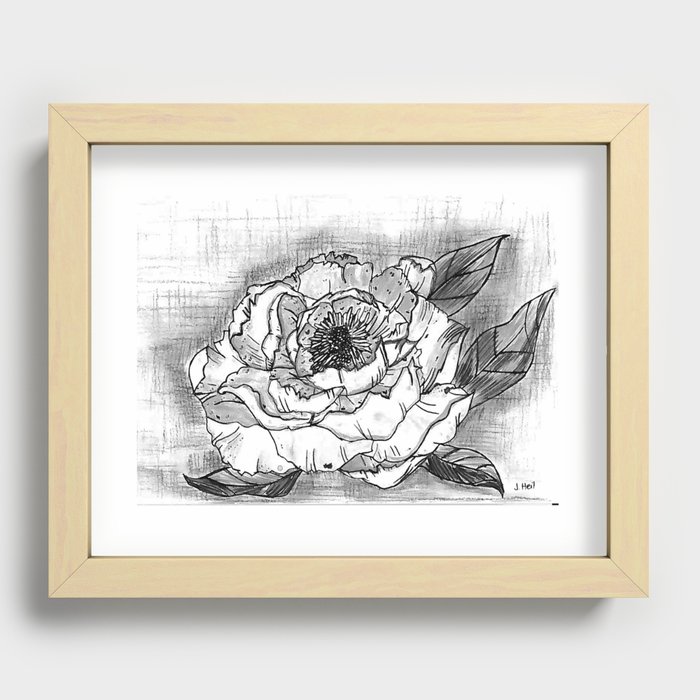 Pretty Little Peony Recessed Framed Print