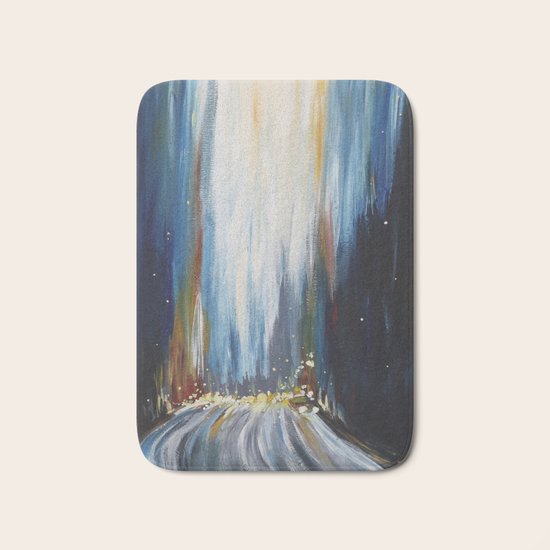 Blue Abstract Bath Mat
