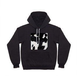 Black and white spotty cow faux fur Hoody
