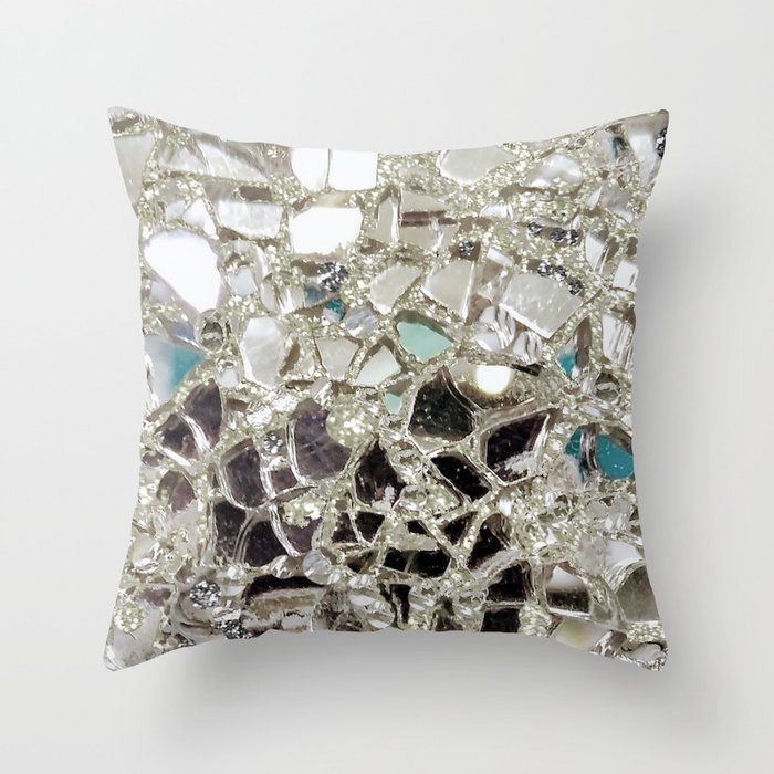 Silver glitter throw pillows clearance