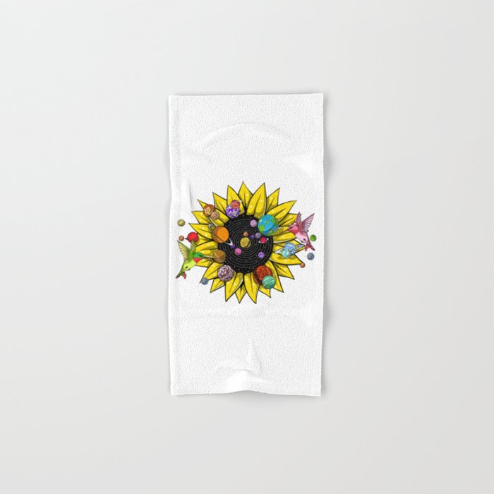 Sunflower Space Solar System Hand & Bath Towel