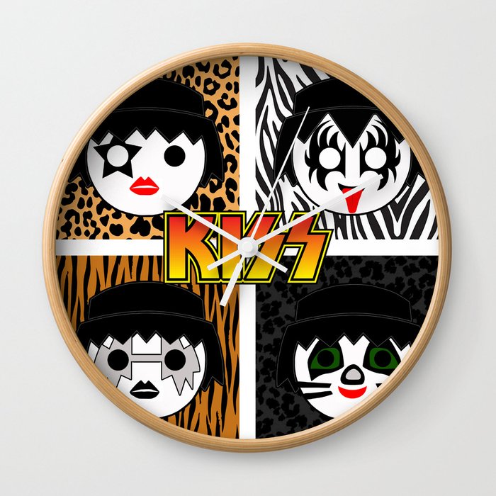 KISS MOBIL / Dynasty - Metal - Creatures of the night - Digital Ilustration - pop art Wall Clock