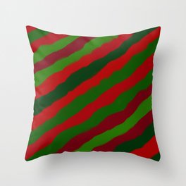 Red and Green Christmas Wrapping Paper Throw Pillow