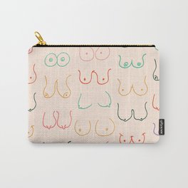 Pastel Boobs Drawing Carry-All Pouch | Simple, Modern, Nude, Boho, Mid Century, Sexy, Woman, Funny, Contemporary, Summer 
