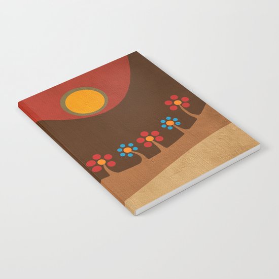 Circular landscape & flowers Notebook