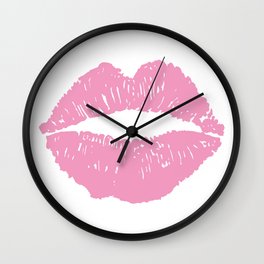 Light Pink Lips Wall Clock