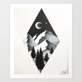 Midnight moon Art Print