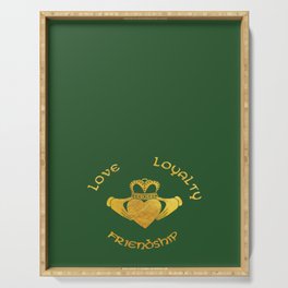 Claddagh Symbol on Green Serving Tray