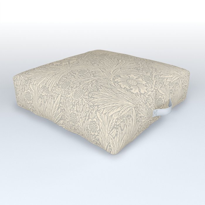 William Morris Marigold Pewter Cream Outdoor Floor Cushion