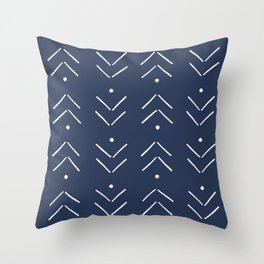 Arrow Lines Pattern in Navy Blue Throw Pillow