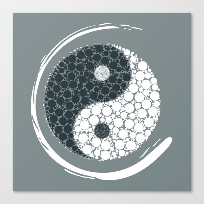 Simple Textured Yin Yang I Canvas Print