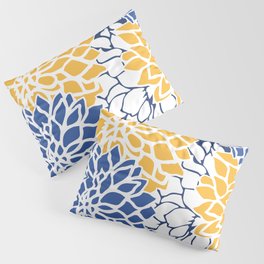 Flower Blooms, Blue and Yellow Pillow Sham