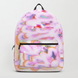 Groovy Signals 2 Backpack | Geometric, Pink, Graphicdesign, Abstractfloral, Abstract, Glitchaesthetic, Floral, Glitch, Fun, Color 