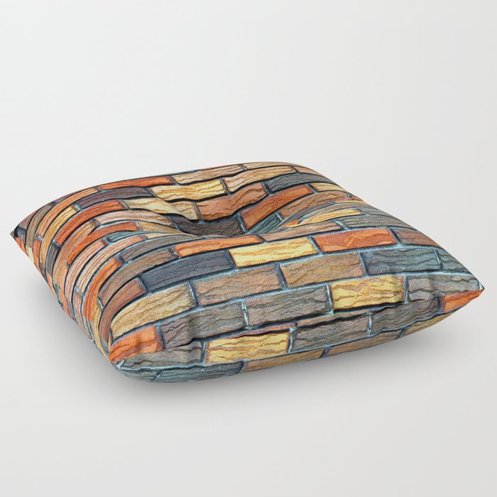 Colorful Wall Retro Trendy Collection Floor Pillow