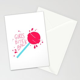 Girls bite back lollipop Stationery Card