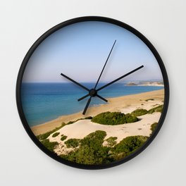 Golden Beach Wall Clock | Sanddunes, Karpaspeninsula, Digital, Cyprus, Mediterraneansea, Nature, Photo, Color, Landscape, Beach 
