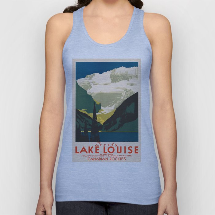 Lovely Lake Louise vintage travel ad Tank Top