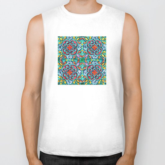 Moroccan Mandala Tile 01 Biker Tank