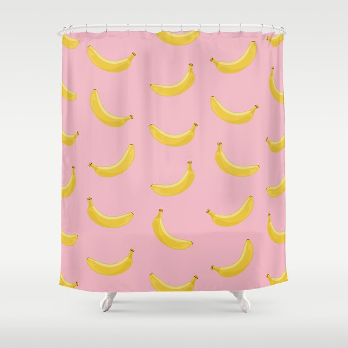 Banana in pink Shower Curtain