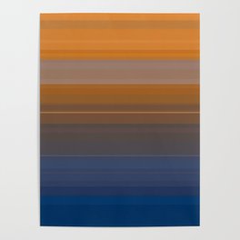 Burnt Orange and Dark Blue Stripes Poster