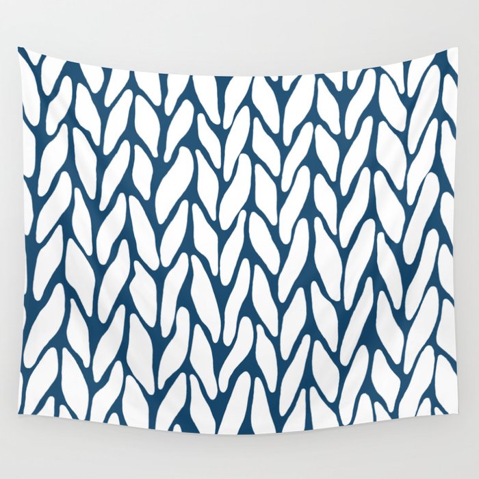 Hand Knitted Navy Wall Tapestry