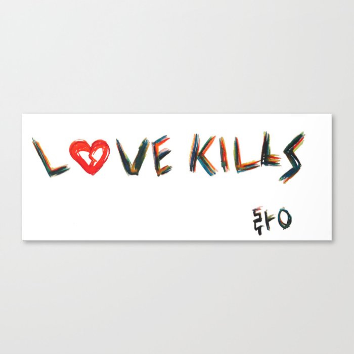 Love Kills {color} Canvas Print
